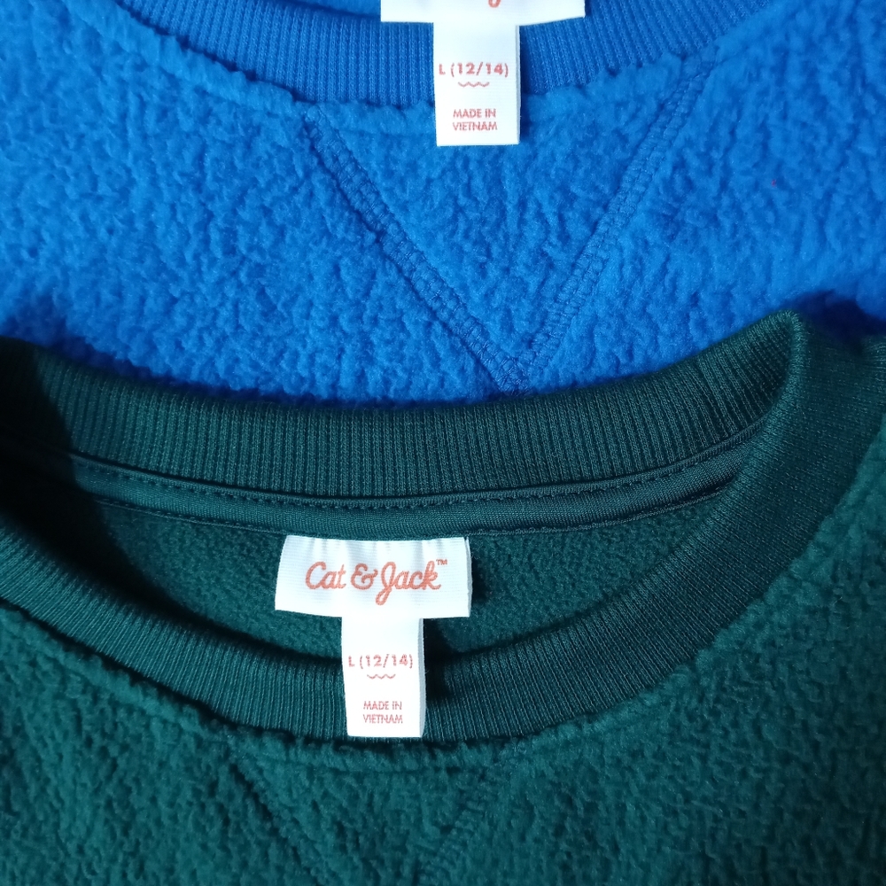 Cat & Jack boys sweaters size L 12-14. One blue and one green. New! - Picture 3 of 3